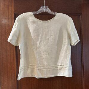Talbots Irish Linen cream t shirt